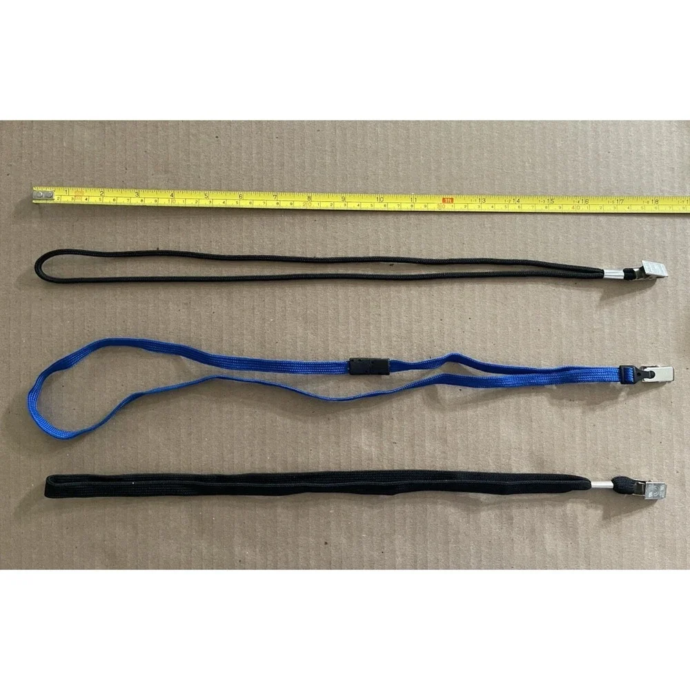 Lanyard ID Badge Neck Strap w/Bulldog Clip-Black & Blue Assortment-100+/- Pieces